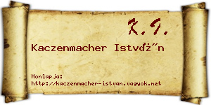 Kaczenmacher István névjegykártya